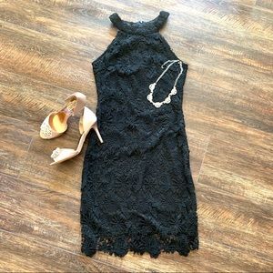 Little Black Dress With Crochet Overlay